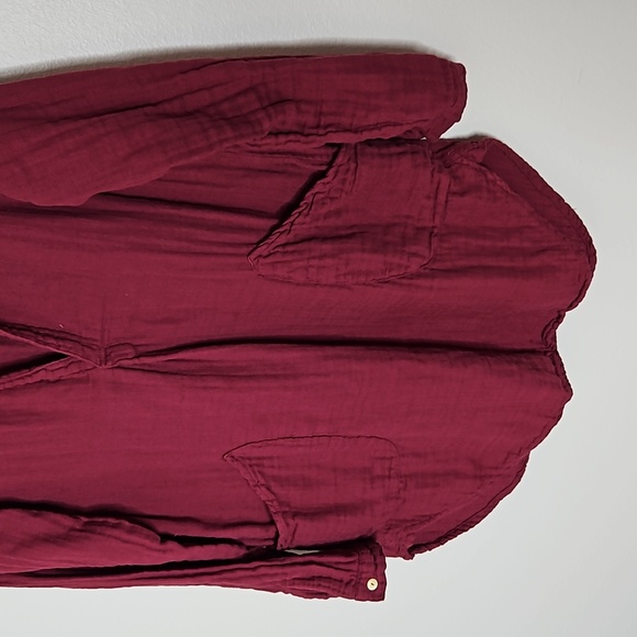 CP Shades Cotton V Neck Red Oversized Dress Size XS - Picture 4 of 10